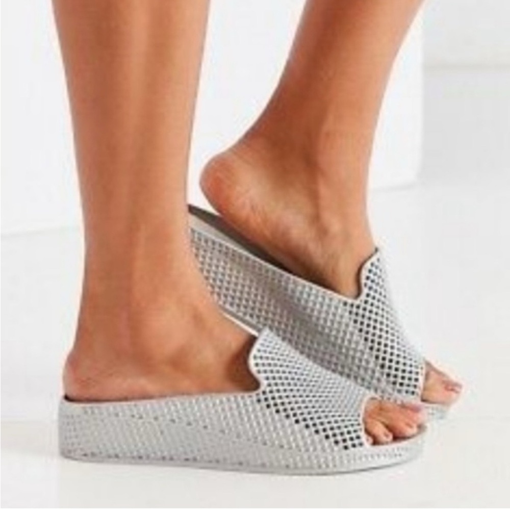 Jeffrey Campbell Havana Last Silver Slide Jelly Sandal - Size 7